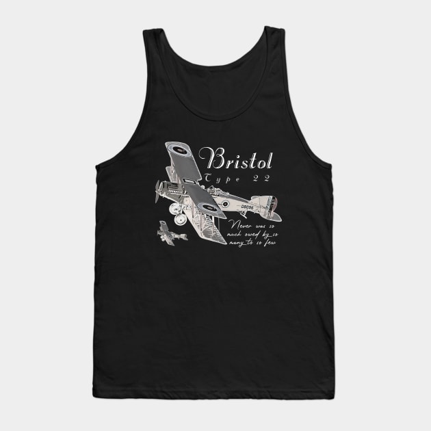 Bristol Type 22 World War I British Biplane Aircraft Tank Top by aeroloversclothing